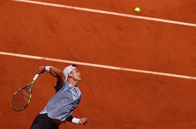Mandatory Credit: Photo by Ella Ling Shutterstock (13944033d) Holger Rune of Denmark in action French Open Tennis, Day 7, Roland Garros, Paris, France - 03 June 2023 French Open Tennis, Day 7, Roland Garros, Paris, France - 03 June 2023  Copyright: xEllaxLing Shutterstockx 13944033d