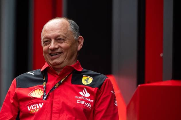 Frederic Vasseur Scuderia Ferrari, team boss laughs, ESP, Formula 1 World Championship, Spanish Grand Prix, Circuit de Barcelona Catalunya, 3 free practice and qualifying, 03 06 2023 ESP, Formula 1 World Championship, Spanish Grand Prix, Circuit de Barcelona Catalunya, 3 free practice and qualifying, 03 06 2023 Montmelo Copyright: xEibner Memmlerx EP_MMR