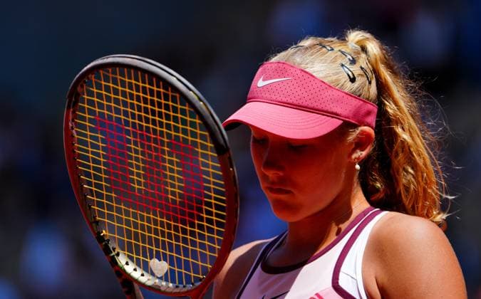 Mandatory Credit: Photo by Javier Garcia Shutterstock (13944030ay) Mirra Andreeva reacts French Open Tennis, Day 7, Roland Garros, Paris, France - 03 June 2023 French Open Tennis, Day 7, Roland Garros, Paris, France - 03 June 2023  Copyright: xJavierxGarcia Shutterstockx 13944030ay