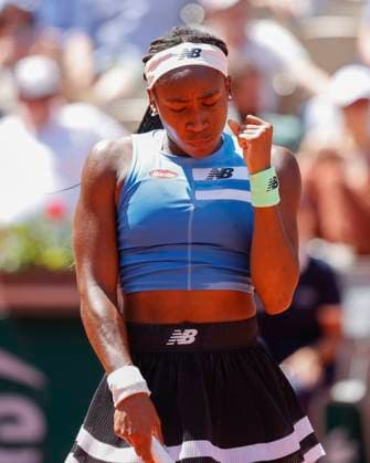 Coco Gauff makes a fist and cheers, jubilation, joy, emotion Copyright: xJuergenxHasenkopfx