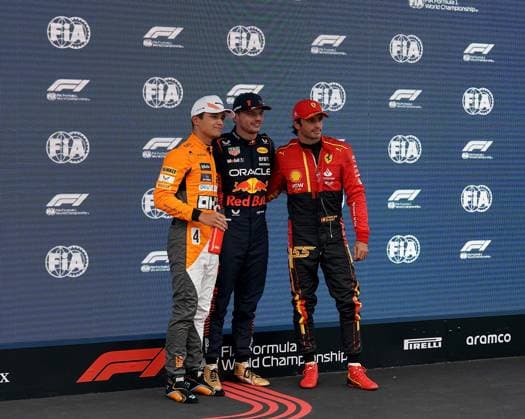 Formula 1 AWS Spanish Grand Prix 2023 03 06 2023, Circuit de Catalunya, Barcelona, Formula 1 AWS Spanish Grand Prix 2023 , in picture pole position for Max Verstappen NLD , Oracle Red Bull Racing, 2,starting position for Carlos Sainz Jr ESP , Scuderia Ferrari, 3 starting position for Lando Norris GBR , McLaren F1 Team nordphotoxGmbHx xBratic nph00250
