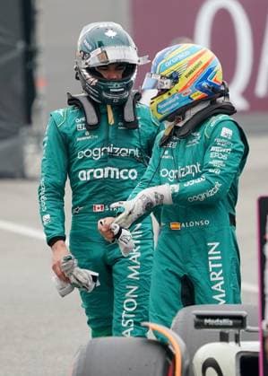Formula 1 AWS Grand Prix of Spain 2023 03 06 2023, Circuit de Catalunya, Barcelona, Formula 1 AWS Grand Prix of Spain 2023 , in picture Lance Stroll CAN , Aston Martin Aramco Cognizant Formula One Team, Fernando Alonso ESP , Aston Martin Aramco Cognizant Formula One Team nordphotoxGmbHx xBratic nph00250