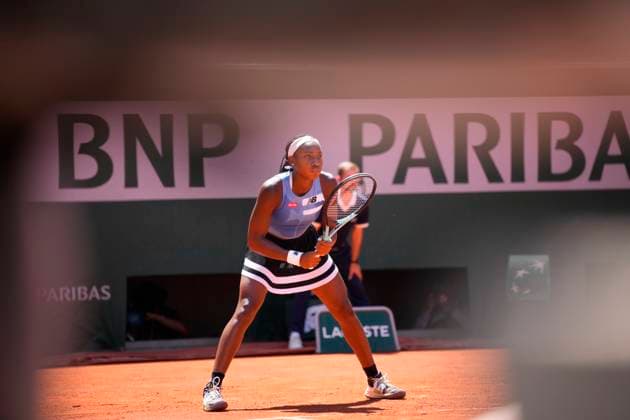 PARIS, FRANCE - JUNE 3: Coco Gauff during the 3nd round of Roland Garros 2023 match at Roland Garros Stadium on June 3, 2023 in Paris, France. (Photo by Glenn Gervot Icon Sportswire) TENNIS: JUN 03 French Open EDITORIAL USE ONLY Icon2306034542