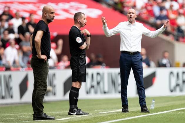 Manchester City v Manchester United, ManU Emirates FA Cup Final Erik ten Hag of Manchester United gestures during the FA Cup Final between Manchester City and Manchester United at Wembley Stadium, London on Saturday 3rd June 2023. United Kingdom  Copyright: xMIxNewsx originalFilename:fletcher-manchest230603_npx9N.jpg