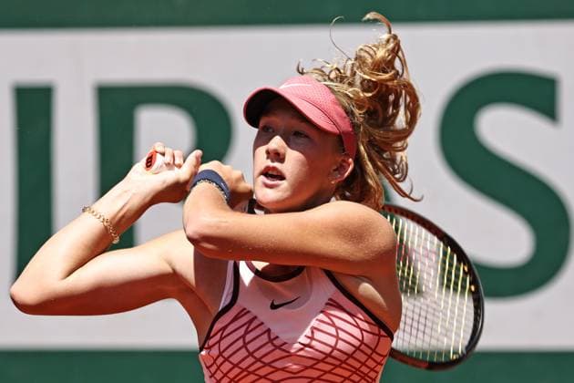 Mirra Andreeva, RUS, during third round of 2023 French Open at Roland Garros, Paris, 03 06 2023