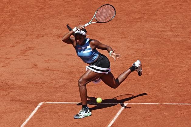 Coco Gauff, USA, during third round of 2023 French Open at Roland Garros, Paris, 03 06 2023
