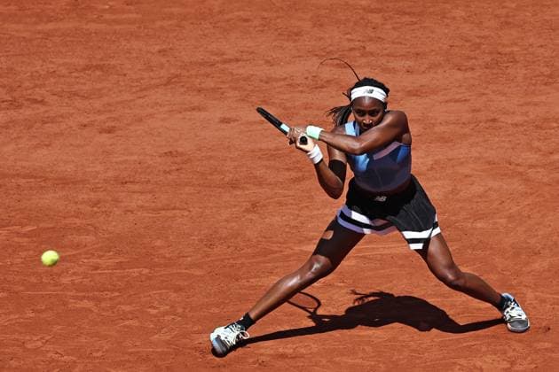 Coco Gauff, USA, during third round of 2023 French Open at Roland Garros, Paris, 03 06 2023