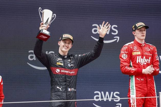 POURCHAIRE ThÃ o (fra), ART Grand Prix, Dallara F2, portrait podium during the Formula 1 AWS Gran Premio de Espana 2023, 7th round of the 2023 Formula One World Championship, WM, Weltmeisterschaft from June 2 to 4, 2023 on the Circuit de Barcelona-Catalunya, in Montmelo, Spain - F1 - SPANISH GRAND PRIX 2023 DPPI Panoramic  00123014__R3_0050