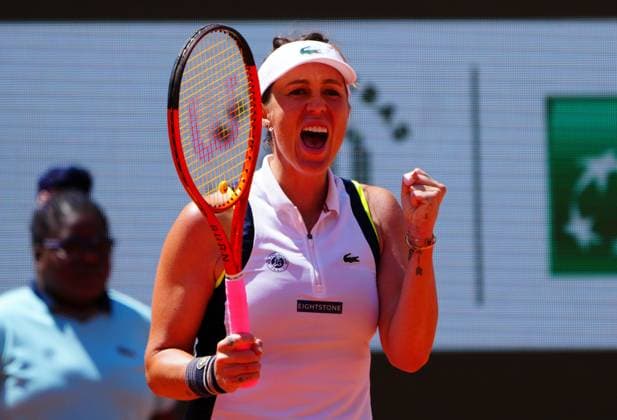 Mandatory Credit: Photo by Javier Garcia Shutterstock (13944034o) Anastasia Pavlyuchenkova celebrates winning the second set French Open Tennis, Day 8, Roland Garros, Paris, France - 04 June 2023 French Open Tennis, Day 8, Roland Garros, Paris, France - 04 June 2023  Copyright: xJavierxGarcia Shutterstockx 13944034o