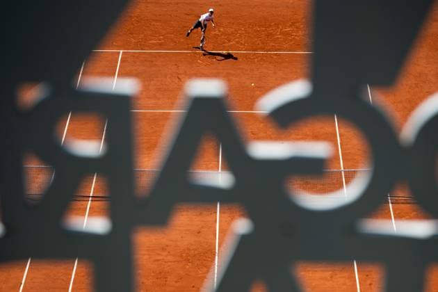 230604 Sebastian Eriksson of Sweden competes in boy?s first round singles tennis match during Roland Garros on June 4, 2023 in Paris Photo Vegard Grott BILDBYRAN kod VG VG0447 bbeng tennis french open franska öppna atp roland garros grand slam sverige sweden  Copyright: VEGARDxGRoTT BB230604VG003