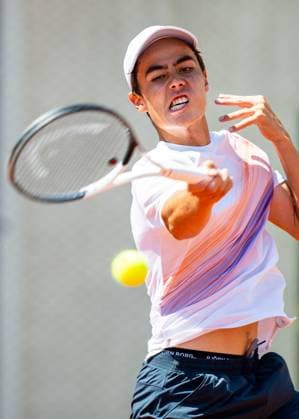 230604 Sebastian Eriksson of Sweden competes in boy?s first round singles tennis match during Roland Garros on June 4, 2023 in Paris Photo Vegard Grott BILDBYRAN kod VG VG0447 bbeng tennis french open franska öppna atp roland garros grand slam sverige sweden  Copyright: VEGARDxGRoTT BB230604VG009