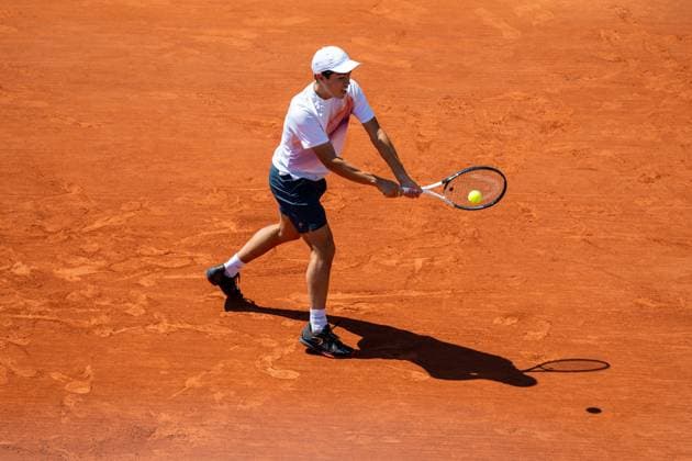 230604 Sebastian Eriksson of Sweden competes in boy?s first round singles tennis match during Roland Garros on June 4, 2023 in Paris Photo Vegard Grott BILDBYRAN kod VG VG0447 bbeng tennis french open franska öppna atp roland garros grand slam sverige sweden  Copyright: VEGARDxGRoTT BB230604VG011