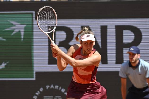 Tennis : Roland Garros 2023 - France - Elise Mertens - Belgique Tennis : Roland Garros 2023 - France - 04 06 23 ChrysleneCaillaud Panoramic 