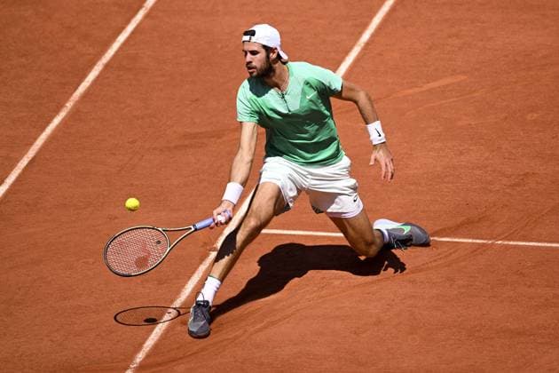 Karen Khachanov TENNIS : Roland Garros 2023 - Paris - 04 06 2023 JBAutissier Panoramic 