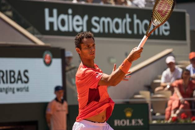 TENNIS - ATP, Tennis Herren French Open 2023 PARIS,FRANCE,04.JUN.23 - TENNIS - ATP World Tour, French Open, Roland Garros, Grand Slam. Image shows Juan Pablo Varillas (PER).  GEPAxpictures xFrancoisxAsal
