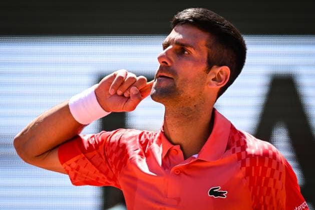 June 4, 2023, Paris, France, France: Novak DJOKOVIC of Serbia celebrates his point during the eighth day of Roland-Garros 2023, French Open 2023, Grand Slam tennis tournament at the Roland-Garros Stadium on June 04, 2023 in Paris, France. Paris France - ZUMAm308 20230604_zsp_m308_001 Copyright: xMatthieuxMirvillex