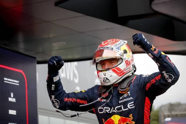 BARCELONA - Max Verstappen (Red Bull Racing) cheers after winning the Spanish Grand Prix. ANP SEM VAN DER WAL F1 Grand Prix of Spain 2023 xVIxANPxSportx xxANPxIVx 470883163 originalFilename: 470883163.jpg