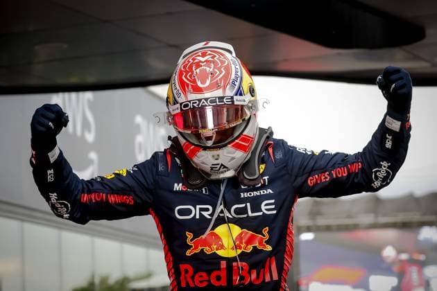 BARCELONA - Max Verstappen (Red Bull Racing) cheers after winning the Spanish Grand Prix. ANP SEM VAN DER WAL F1 Grand Prix of Spain 2023 xVIxANPxSportx xxANPxIVx 470883230 originalFilename: 470883230.jpg