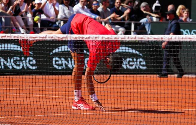 Mandatory Credit: Photo by Javier Garcia Shutterstock (13944034an) Novak Djokovic celebrates his fourth round win French Open Tennis, Day 8, Roland Garros, Paris, France - 04 June 2023 French Open Tennis, Day 8, Roland Garros, Paris, France - 04 June 2023  Copyright: xJavierxGarcia Shutterstockx 13944034an