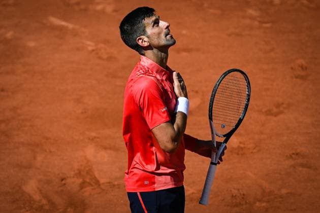 June 4, 2023, Paris, France, France: Novak DJOKOVIC of Serbia celebrates his victory during the eighth day of Roland-Garros 2023, French Open 2023, Grand Slam tennis tournament at the Roland-Garros Stadium on June 04, 2023 in Paris, France. Paris France - ZUMAm308 20230604_zsp_m308_004 Copyright: xMatthieuxMirvillex
