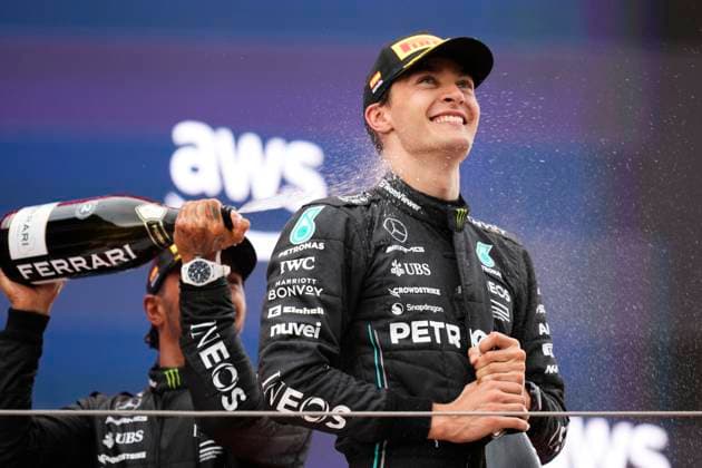 F1 Grand Prix of Spain George Russell of Great Britain and Mercedes AMG Petronas F1 Team and Lewis Hamilton of Great Britain and Mercedes AMG Petronas F1 Team during the F1 Grand Prix of Spain at Circuit de Barcelona-Catalunya on June 4, 2023 in Barcelona, Spain. Barcelona Spain  Copyright: xJosexBretonx originalFilename:breton-f1grandp230604_npot8.jpg