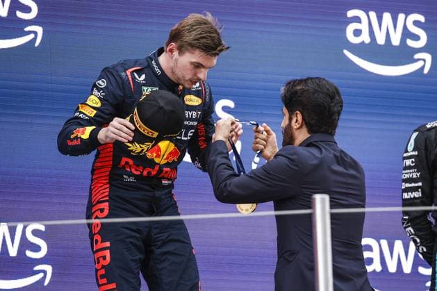 VERSTAPPEN Max (ned), Red Bull Racing RB19, portrait BEN SULAYEM Mohammed (uae), President of the FIA, portrait during the Formula 1 AWS Gran Premio de Espana 2023, 7th round of the 2023 Formula One World Championship, WM, Weltmeisterschaft from June 2 to 4, 2023 on the Circuit de Barcelona-Catalunya, in Montmelo, Spain - F1 - SPANISH GRAND PRIX 2023 - RACE DPPI Panoramic  03323010__R3_1813