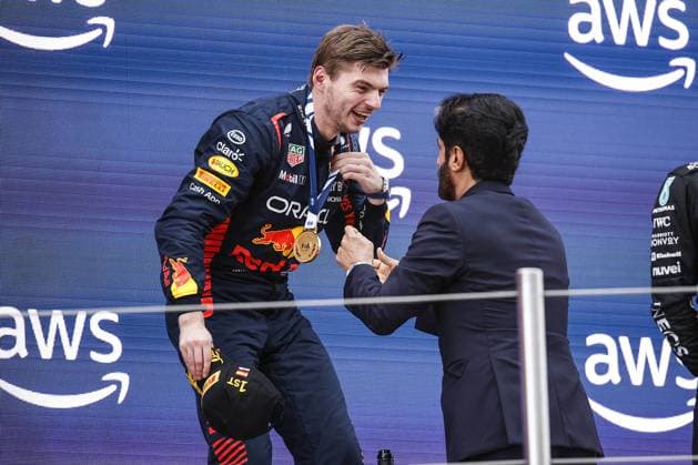 VERSTAPPEN Max (ned), Red Bull Racing RB19, portrait BEN SULAYEM Mohammed (uae), President of the FIA, portrait during the Formula 1 AWS Gran Premio de Espana 2023, 7th round of the 2023 Formula One World Championship, WM, Weltmeisterschaft from June 2 to 4, 2023 on the Circuit de Barcelona-Catalunya, in Montmelo, Spain - F1 - SPANISH GRAND PRIX 2023 - RACE DPPI Panoramic  03323010__R3_1817