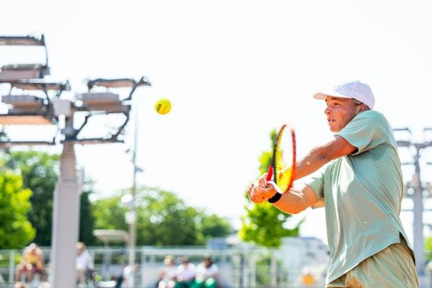 230604 Kevin Edengren of Sweden competes in boy?s first round singles tennis match during Roland Garros on June 4, 2023 in Paris Photo Vegard Grott BILDBYRAN kod VG VG0447 bbeng tennis french open franska öppna atp roland garros grand slam sverige sweden  Copyright: VEGARDxGRoTT BB230604VG028