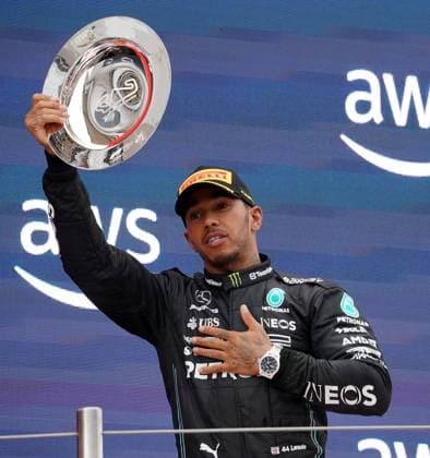 Formula 1 AWS Grand Prix of Spain 2023 04 06 2023, Circuit de Catalunya, Barcelona, Formula 1 AWS Grand Prix of Spain 2023 , in picture podium 2 place for Lewis Hamilton GBR , Mercedes AMG Petronas Formula One Team nordphotoxGmbHx xBratic nph00250