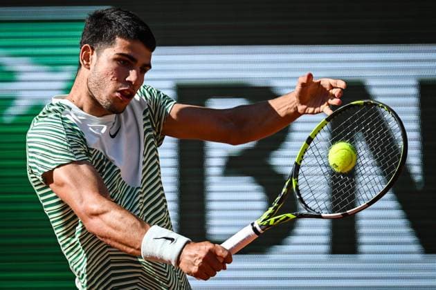 June 4, 2023, Paris, France, France: Carlos ALCARAZ of Spain during the eighth day of Roland-Garros 2023, French Open 2023, Grand Slam tennis tournament at the Roland-Garros Stadium on June 04, 2023 in Paris, France. Paris France - ZUMAm308 20230604_zsp_m308_007 Copyright: xMatthieuxMirvillex