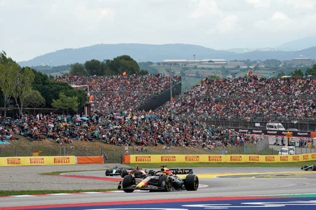 Formula 1 AWS Grand Prix of Spain 2023 04 06 2023, Circuit de Catalunya, Barcelona, Formula 1 AWS Grand Prix of Spain 2023 , in picture Max Verstappen NLD , Oracle Red Bull Racing, Carlos Sainz Jr ESP , Scuderia Ferrari, Lance Stroll CAN , Aston Martin Aramco Cognizant Formula One Team nordphotoxGmbHx xBratic nph00250