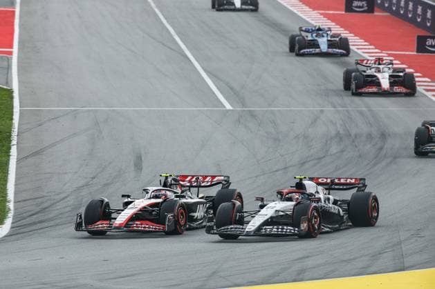 27 Nico Hulkenberg DEU, MoneyGram Haas F1 Team , 22 Yuki Tsunoda JPN, Scuderia AlphaTauri , F1 Grand Prix of Spain at Circuit de Barcelona Catalunya on June 4, 2023 in Barcelona, Spain Photo by HOCH ZWEI Barcelona Spain