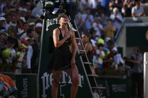 joie d Elina Svitolina (ukr) TENNIS : Roland Garros 2023 - Paris - 04 06 2023 JBAutissier Panoramic 