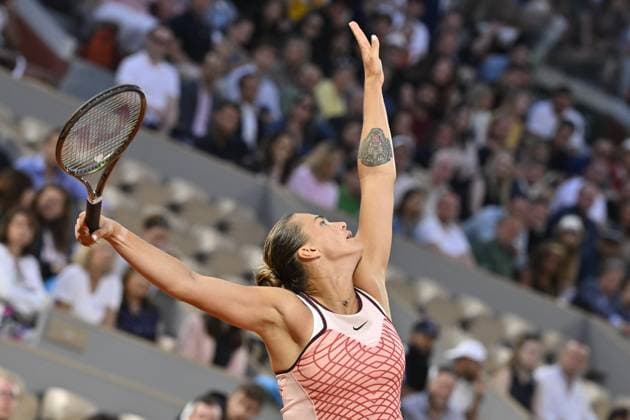 Tennis : Roland Garros 2023 - France - Aryna Sabalenka - Bielorussie Tennis : Roland Garros 2023 - France - 04 06 23 ChrysleneCaillaud Panoramic 