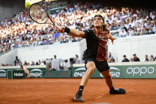 Stefanos Tsitsipas (Gre) TENNIS : Roland Garros 2023 - Paris - 04 06 2023 JBAutissier Panoramic 