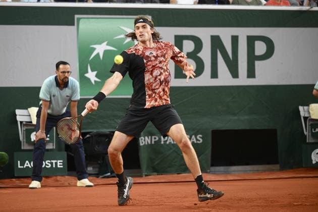 Stefanos Tsitsipas (Gre) TENNIS : Roland Garros 2023 - Paris - 04 06 2023 JBAutissier Panoramic 