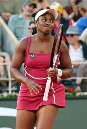 Sloane Stephens of the US plays against second-seeded Aryna Sabalenka of Russia at the Roland Garros French Tennis Open in Paris, France, on Sunday, June 4, 2023. Sabalenka won 7-6, 6-4 and qualified for the quarter finals.  PAR20230604120 MAYAxVIDON-WHITE