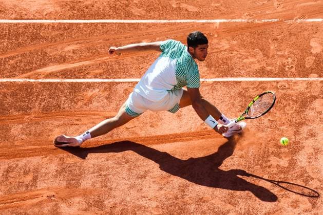 2023 French Open - Day Eight Carlos ALCARAZ (ESP) during his match against Lorenzo MUSETTI (ITA) on Philippe CHATRIER court in The French Open Roland Garros 2023 tennis tournament day eight. Paris France  Copyright: xIbrahimxEzzatx originalFilename:ezzat-notitle230604_np8k5.jpg