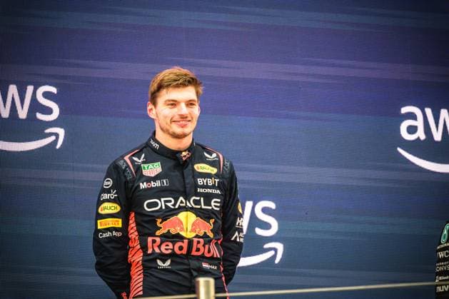 June 4, 2023, Montmelo, Catalonia, Spain: MAX VERSTAPPEN (NED) from team Red Bull on the podium after winning the Spanish GP at Circuit de Catalunya Montmelo Spain - ZUMAo105 20230604_zap_o105_069 Copyright: xMatthiasxOesterlex