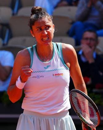 Mandatory Credit: Photo by Javier Garcia Shutterstock (13944044i) Sara Sorribes Tormo celebrates French Open Tennis, Day 9, Roland Garros, Paris, France - 05 June 2023 French Open Tennis, Day 9, Roland Garros, Paris, France - 05 June 2023  Copyright: xJavierxGarcia Shutterstockx 13944044i