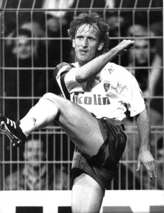 Andreas Brehme (Real Saragossa) in Aktion. Aufn. 15.08.1992 (geschätzt). *** Andreas Brehme Real Zaragoza in action Aufn 15 08 1992 estimated HM
