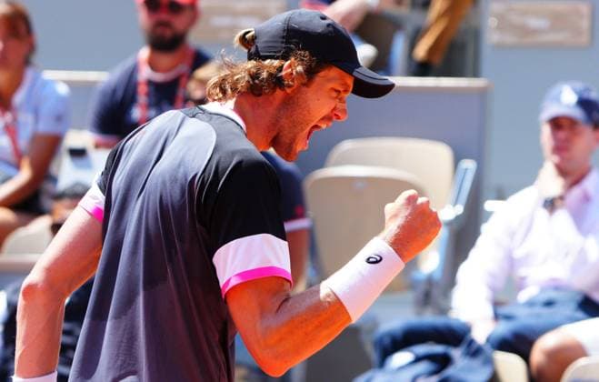 Mandatory Credit: Photo by Javier Garcia Shutterstock (13944044ad) Nicolas Jarry celebrates French Open Tennis, Day 9, Roland Garros, Paris, France - 05 June 2023 French Open Tennis, Day 9, Roland Garros, Paris, France - 05 June 2023  Copyright: xJavierxGarcia Shutterstockx 13944044ad