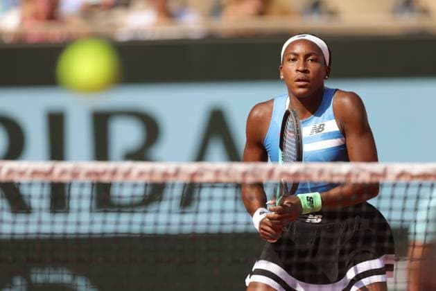 Coco Gauff, USA, during fourth round of 2023 French Open at Roland Garros, Paris, 05 06 2023