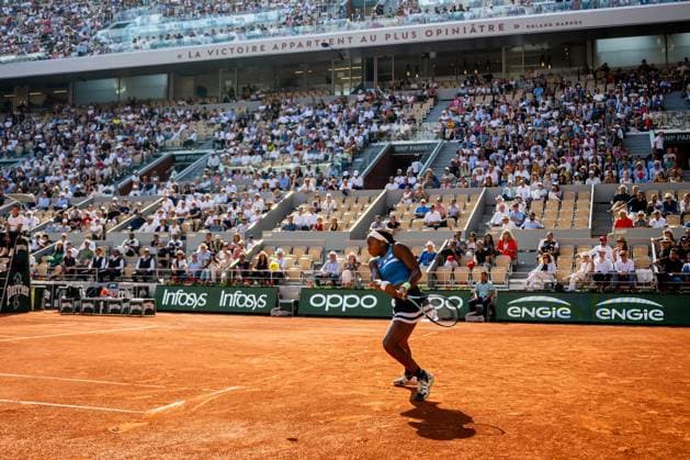 230605 Coco Gauff of USA competes in women?s fourth round singles tennis match during Roland Garros on June 5, 2023 in Paris Photo Vegard Grott BILDBYRAN kod VG VG0448 bbeng tennis french open franska öppna atp roland garros grand slam dam  Copyright: VEGARDxGRoTT BB230605VG043