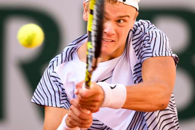 Holger Rune (Den) TENNIS : Roland Garros 2023 - Paris - 05 06 2023 JBAutissier Panoramic 