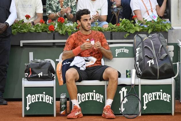 Tennis : Roland Garros 2023 - France - Francisco Cerundolo - Argentine Tennis : Roland Garros 2023 - France - 05 06 23 ChrysleneCaillaud Panoramic 