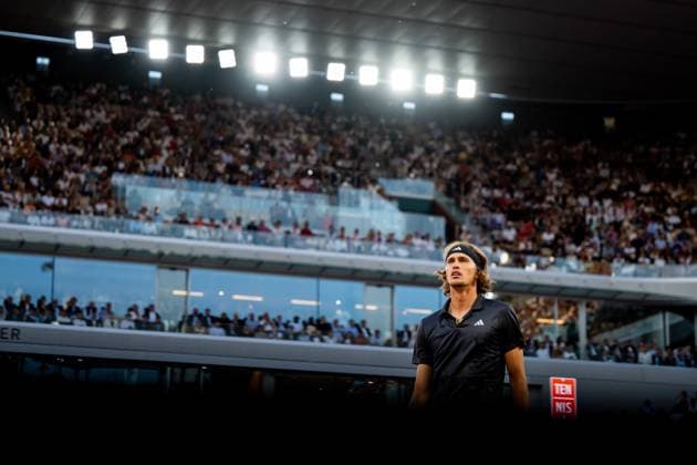230605 Alexander Zverev of Germany competes in men?s fourth round singles tennis match during Roland Garros on June 5, 2023 in Paris Photo Vegard Grott BILDBYRAN kod VG VG0448 bbeng tennis french open franska öppna atp roland garros grand slam germany deutschland germany  Copyright: VEGARDxGRoTT BB230605VG056