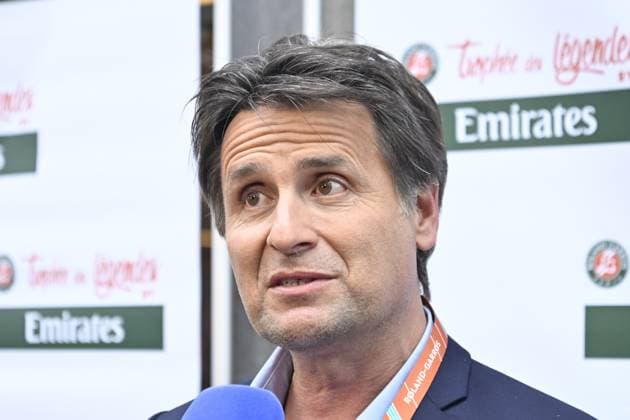 Tennis : Roland Garros 2023 - France - Trophee des Legendes - Fabrice Santoro- France Tennis : Roland Garros 2023 - France - 05 06 23 ChrysleneCaillaud Panoramic 