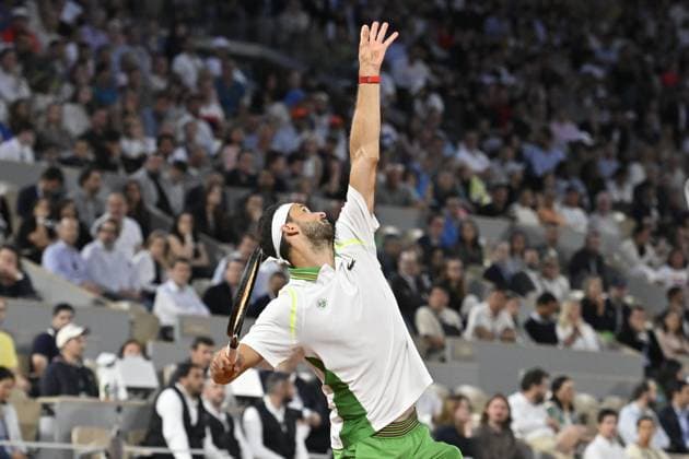Tennis : Roland Garros 2023 - France - Grigor Dimitrov - Bulgarie Tennis : Roland Garros 2023 - France - 05 06 23 ChrysleneCaillaud Panoramic 