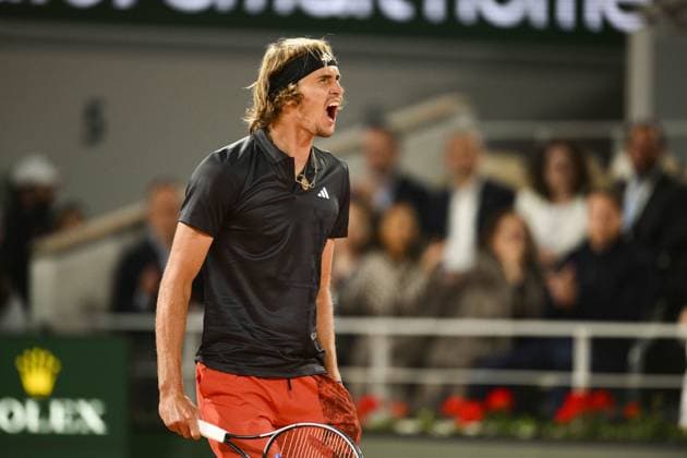 joie d Alexander Zverev (Ger) TENNIS : Roland Garros 2023 - Paris - 05 06 2023 JBAutissier Panoramic 